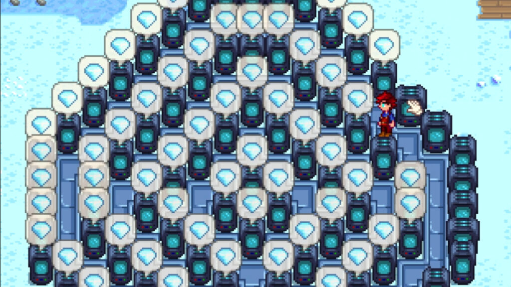 Crystalarium layout for money in stardew valley