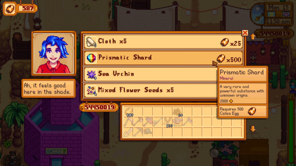Emily Selling Prismatic Shard At Desert Festival