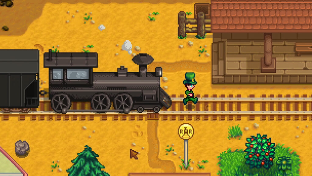 Stardew Valley Myth: shoot the train with a slingshot for bonus loot