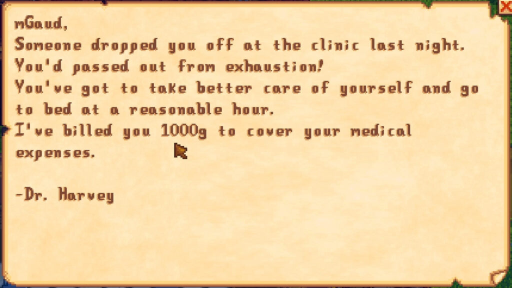 Stardew Valley Myth: will You will lose items from passing out at 2am?