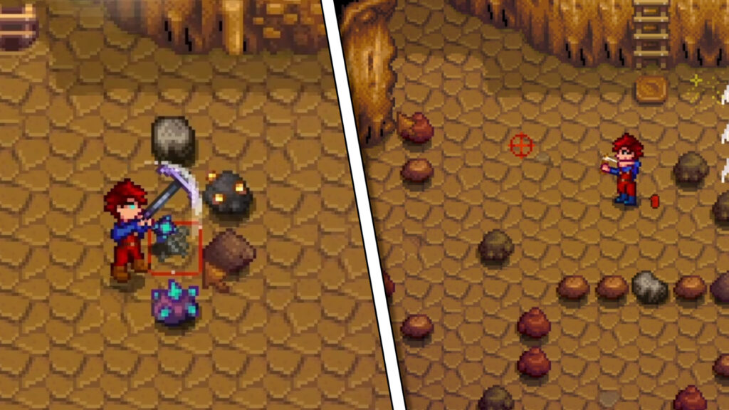 Pick ax vs slingshot in stardew valley