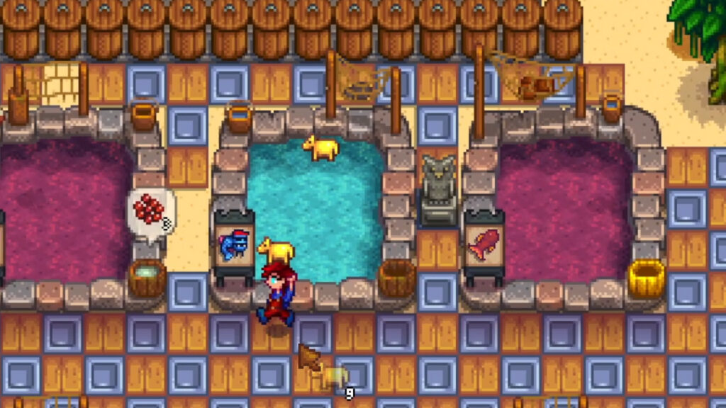 Stardew Valley Golden Animal Cracker on Fish Pond