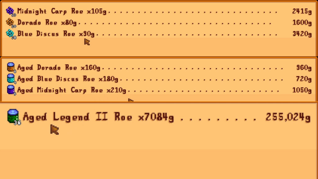 Selling Stardew Valley Fish Eggs