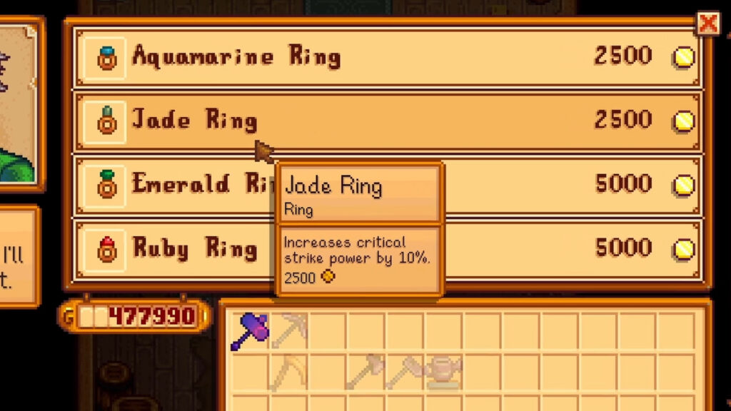 Stardew Valley here To Get Rings