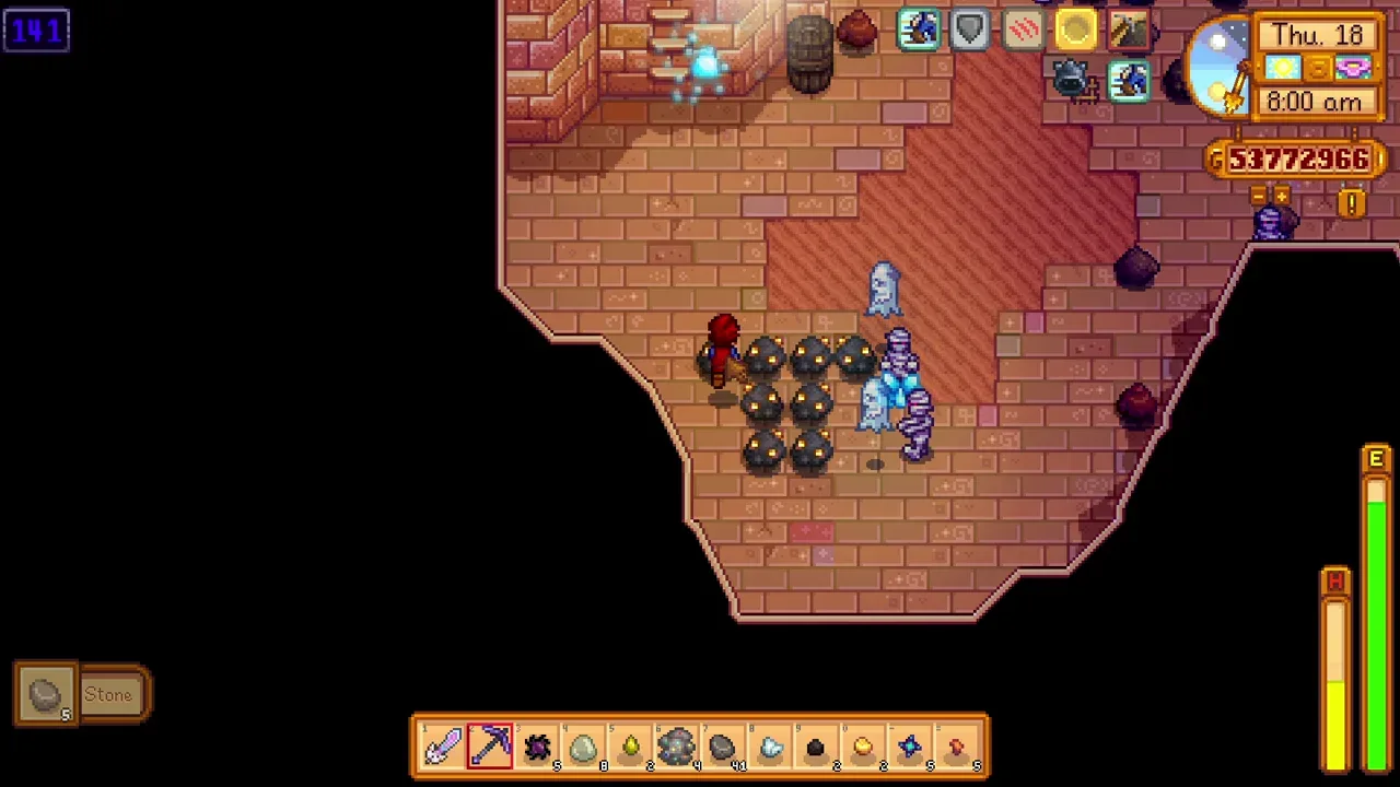 A ladder discovered while exploring the mines in Stardew Valley