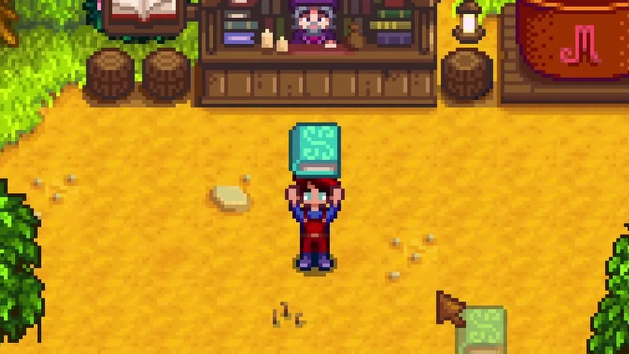Reading a movement book in Stardew Valley