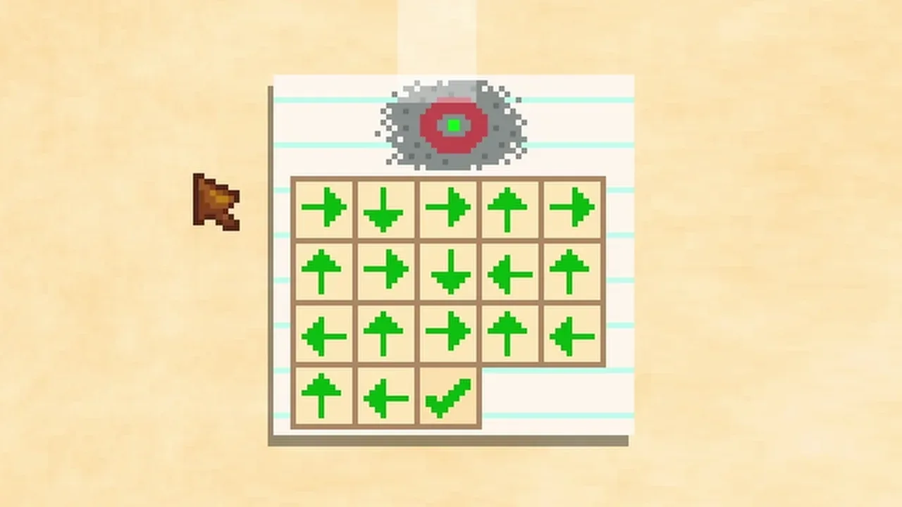 Secret Note 20 showing its directional instructions in Stardew Valley