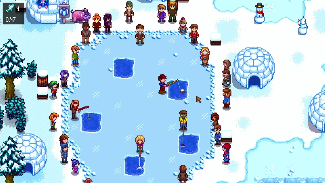 The Festival of Ice fishing contest in Stardew Valley