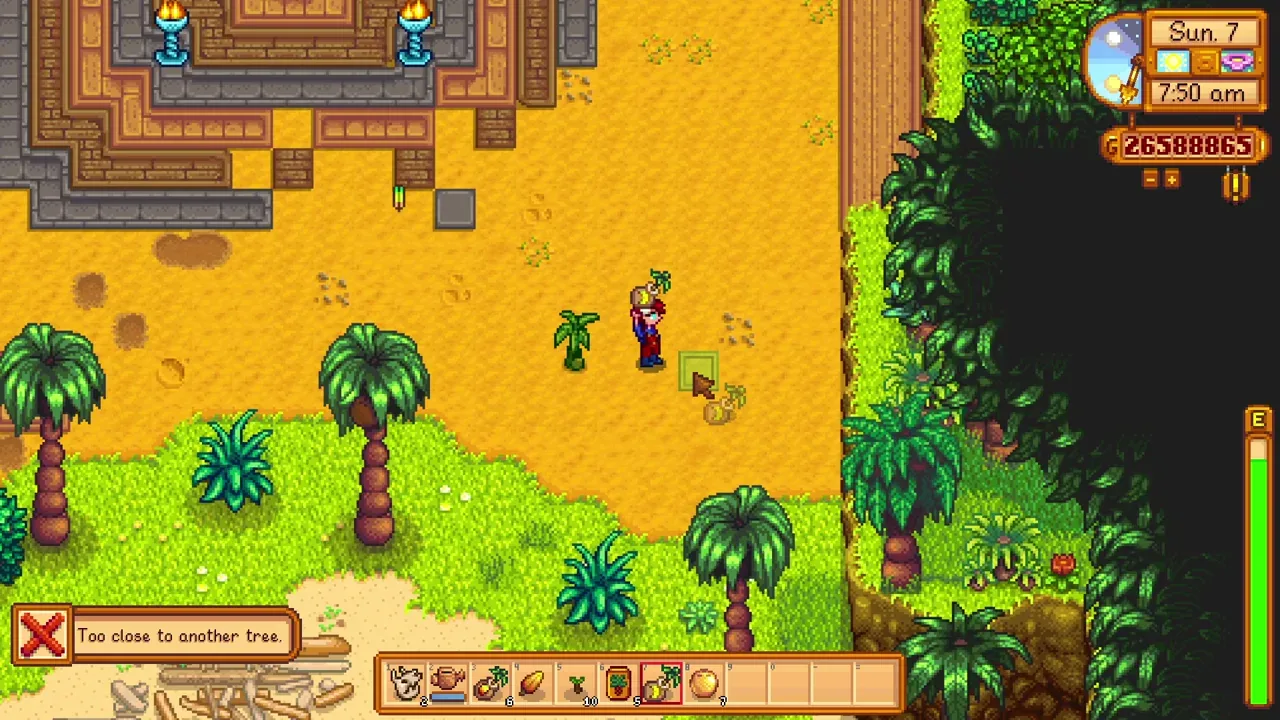 The four directional pedestals at the Gem Bird Shrine in Stardew Valley