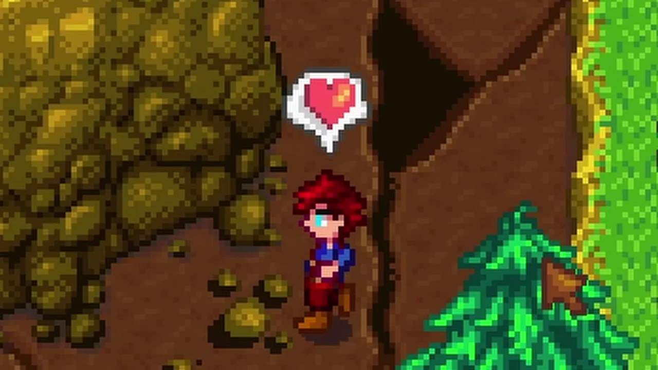 Stardew Valley: The farmer near a map boundary