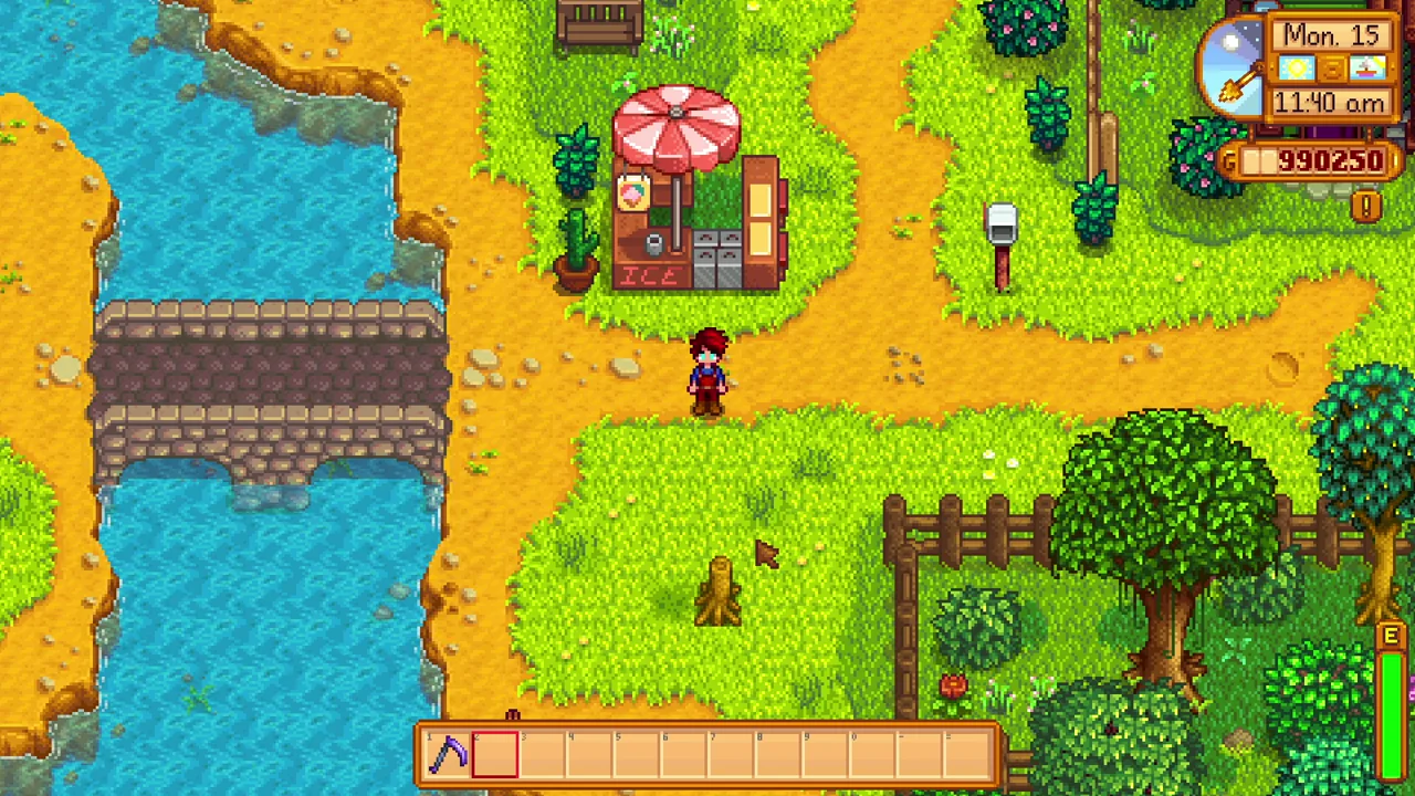 Stardew Valley: The ice cream stand in Pelican Town