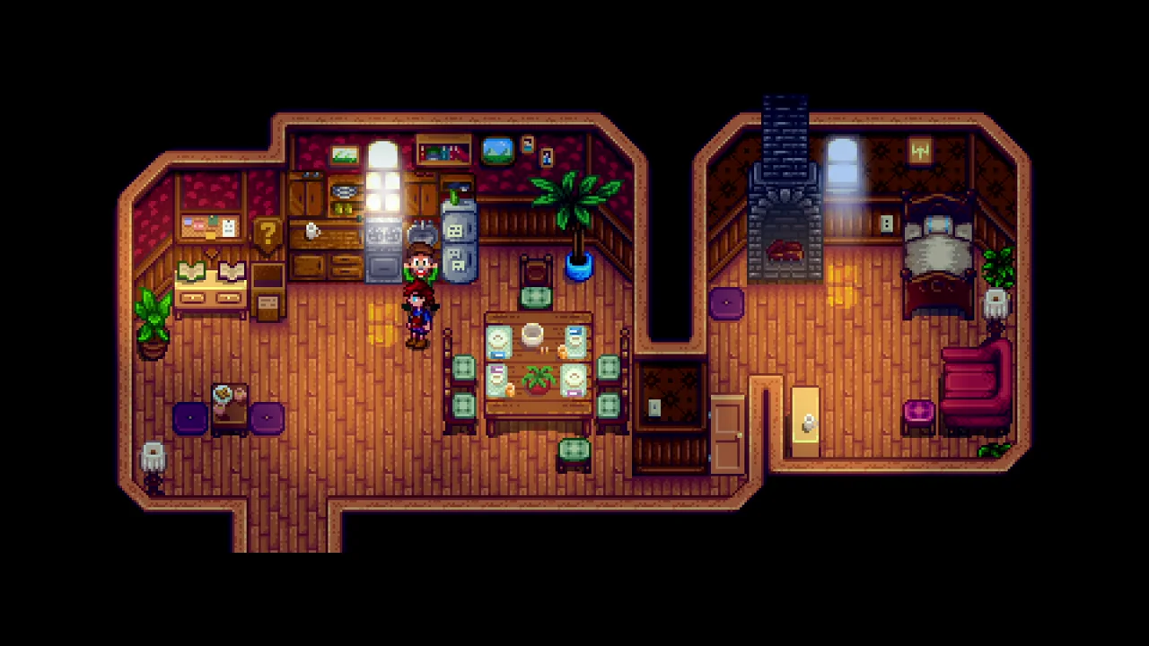 Stardew Valley: The interior of Lewis’s house