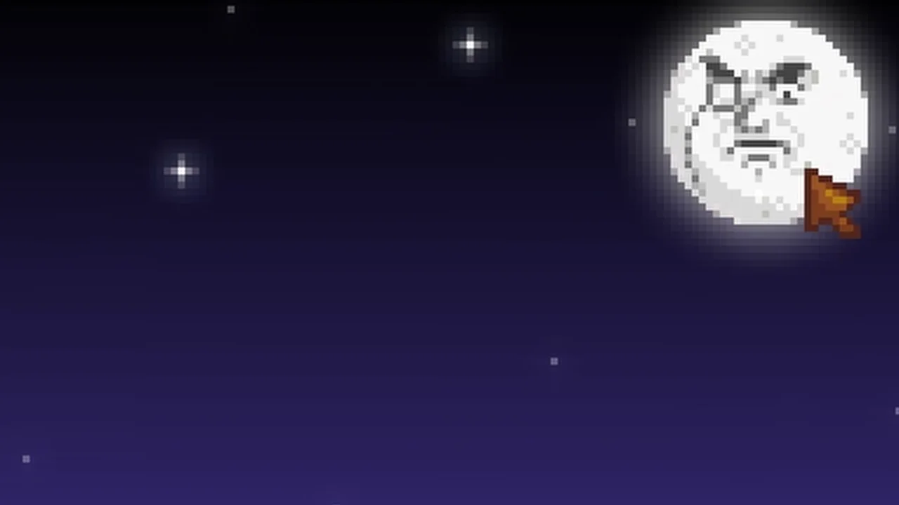 Stardew Valley: The face on the shipping-screen moon