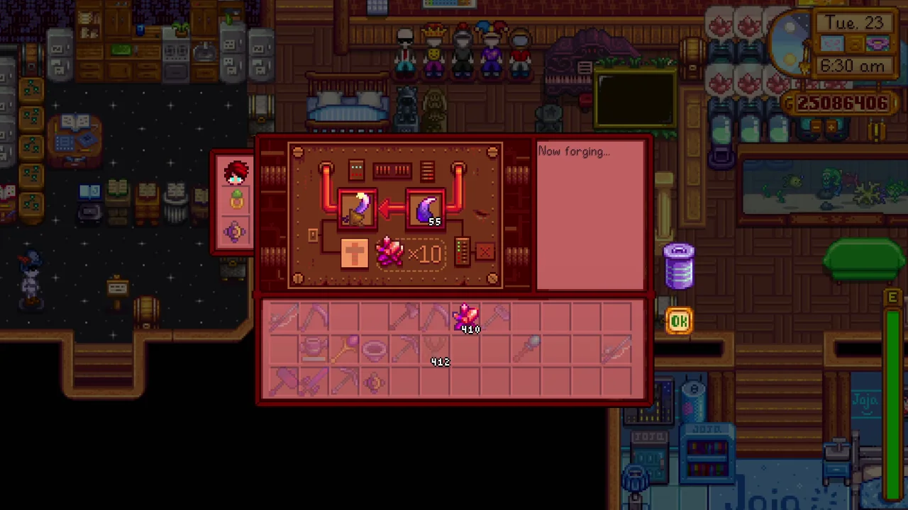 Stardew Valley: Innate weapon enchantments at the Forge