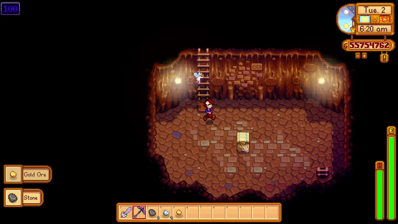 Stardew Valley: A treasure floor in Skull Cavern