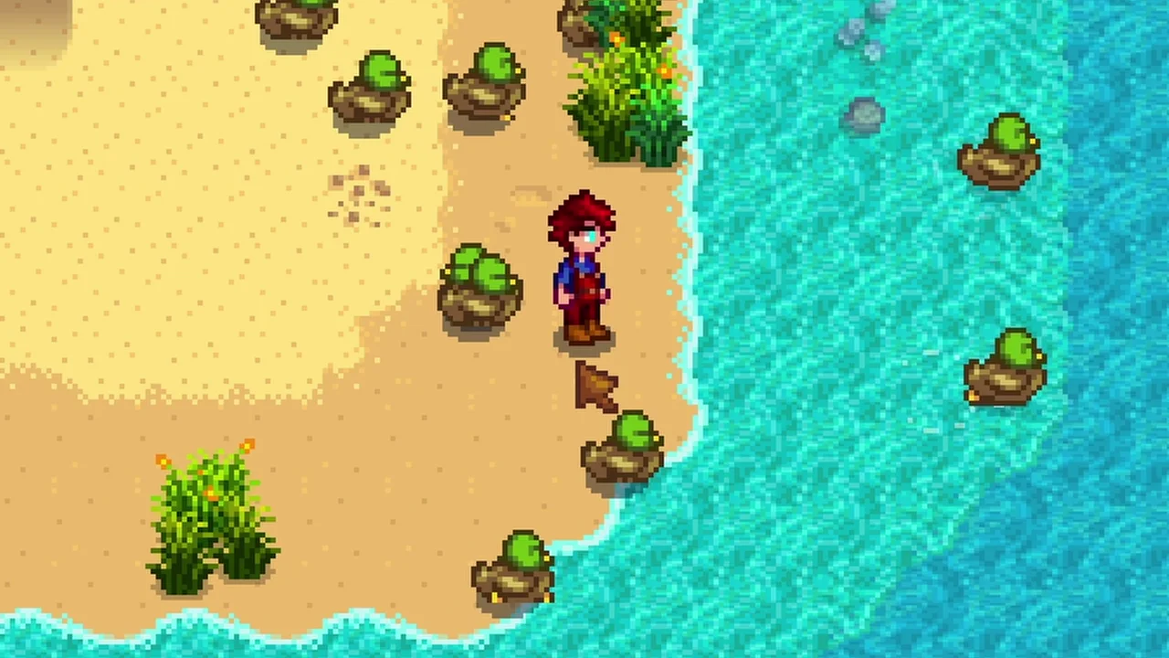 Stardew Valley: Ducks beside a farm pond