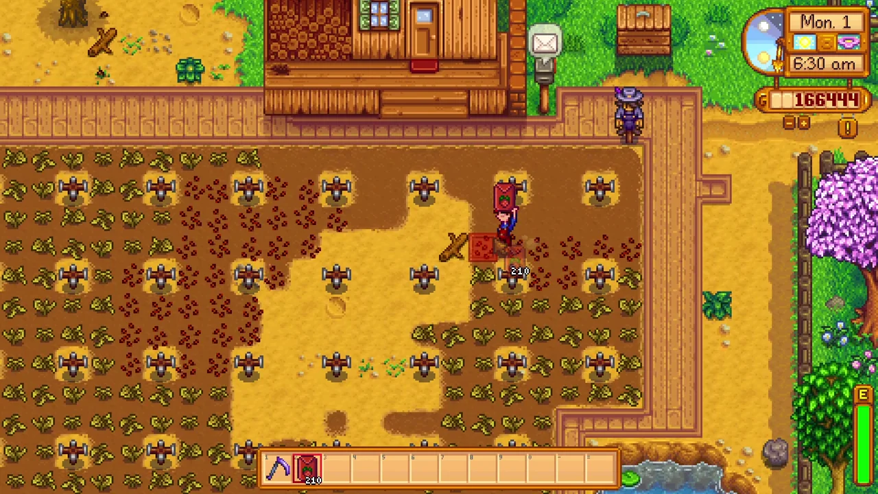 Stardew Valley: Tilled soil and crops at a season change