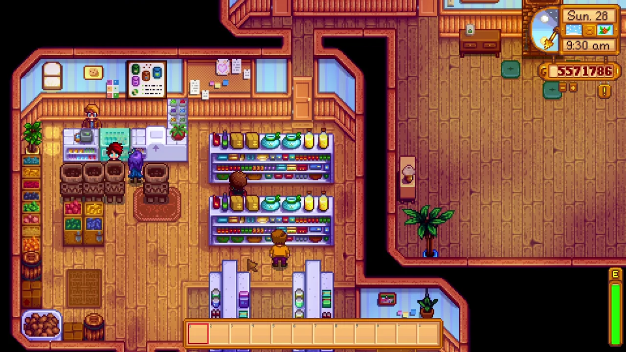Stardew Valley: Pierre’s shop interior