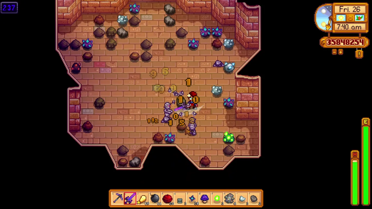 Stardew Valley: Using bombs around Skull Cavern rocks