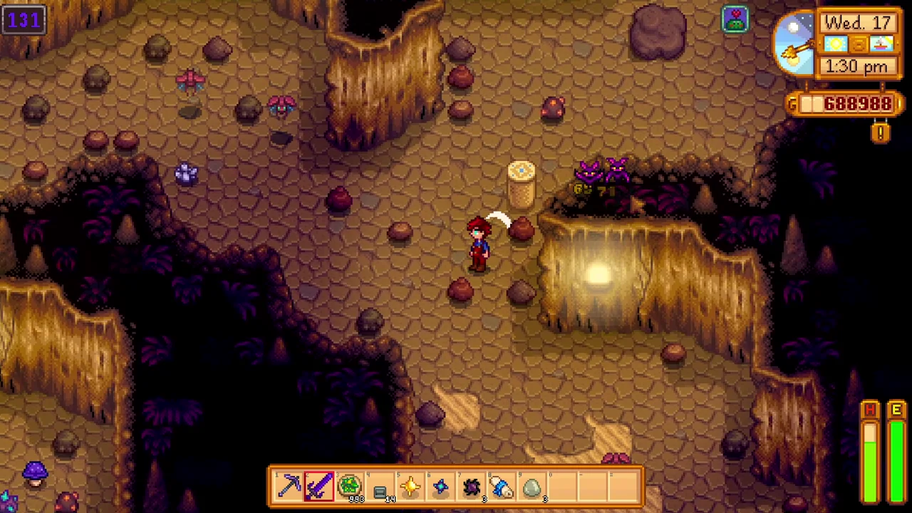 Stardew Valley: Mining with healing food available