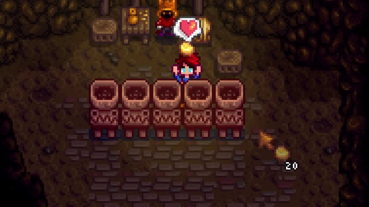 Stardew Valley endgame tips: Deconstructors arranged inside a cave
