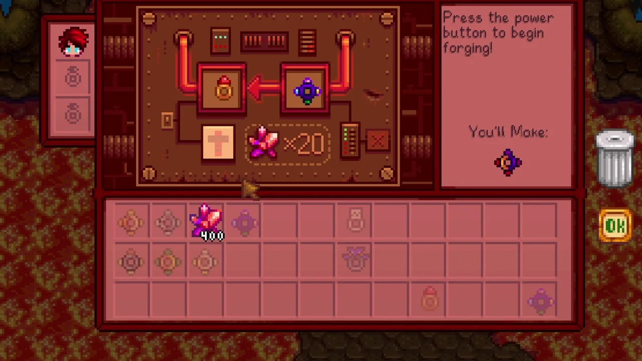 Stardew Valley: Combining rings at the Forge