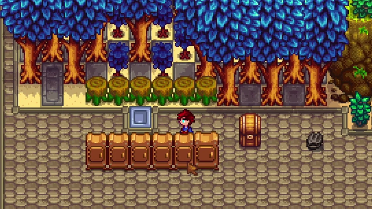 Stardew Valley: Dehydrators beside Mushroom Logs