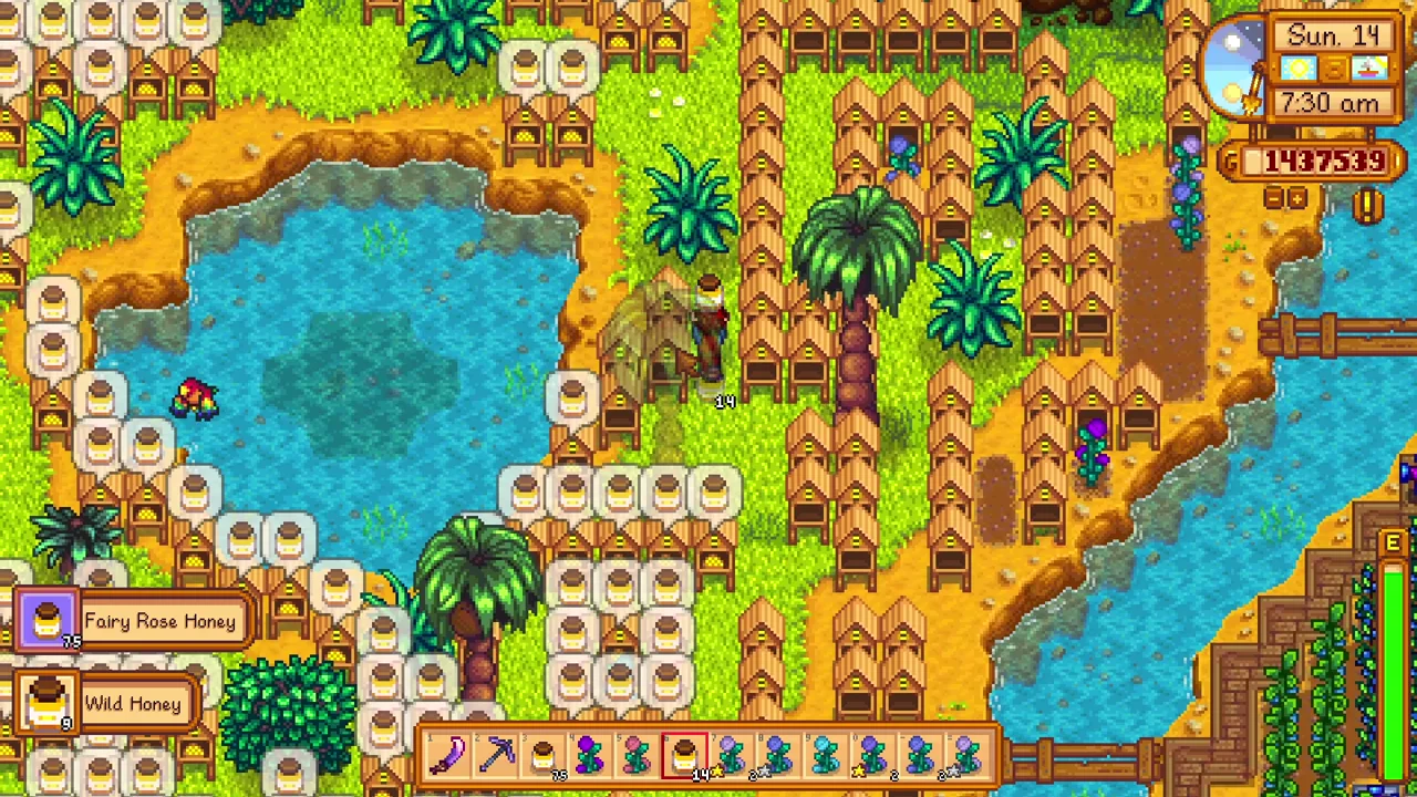 Stardew Valley: Bee Houses around island flowers