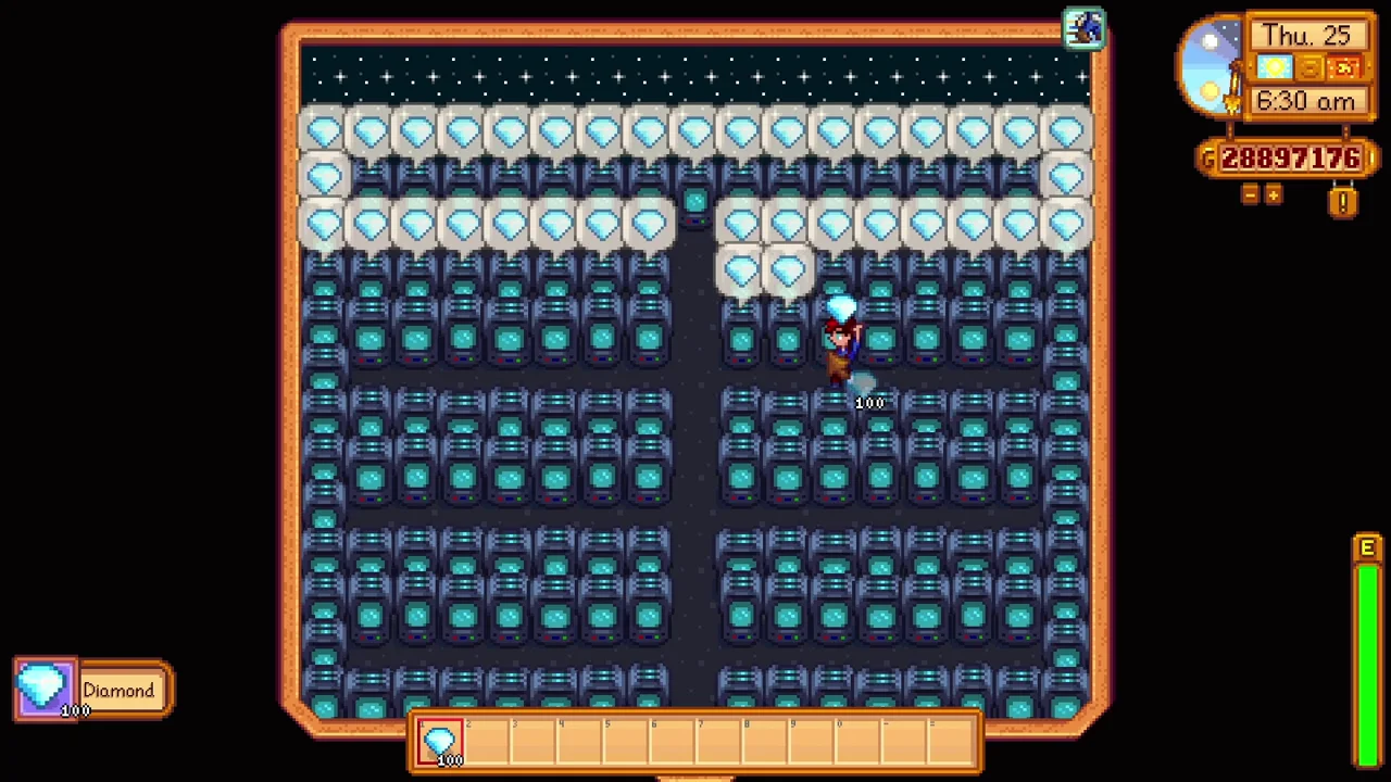 Stardew Valley: Diamonds ready in Crystalariums