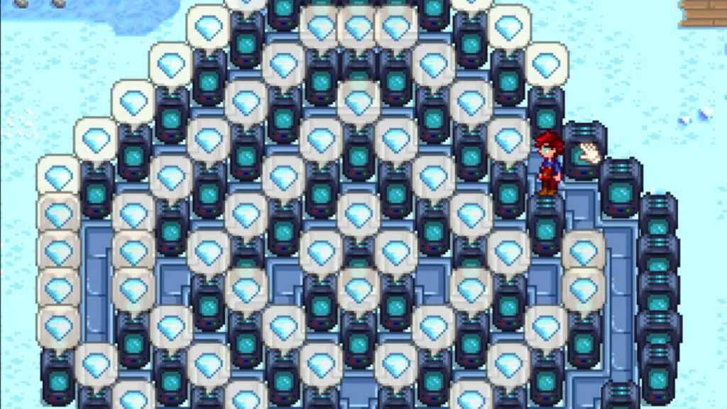 Crystalarium layout for money in stardew valley