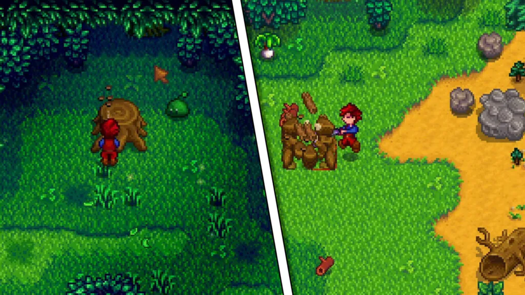 Collecting hardwood from stumps in the Secret Woods and on the farm