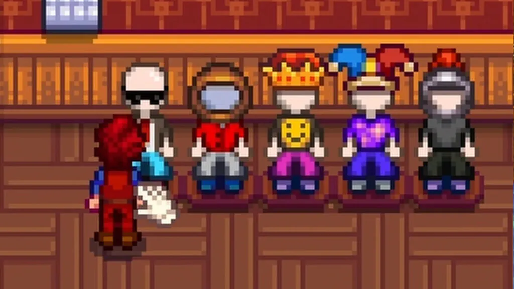 Mannequins displaying outfits inside the farmhouse