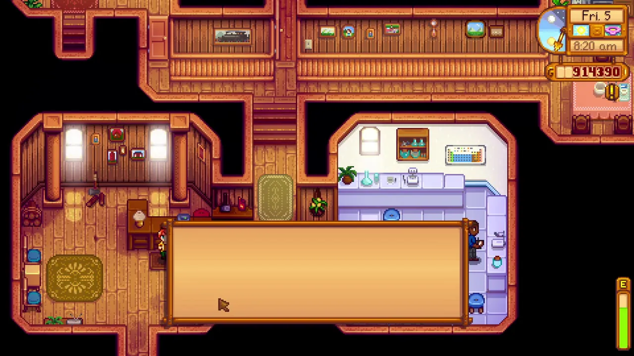 Stardew Valley: The kitchen inside an upgraded farmhouse
