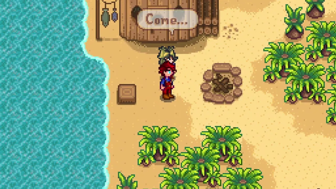 Stardew Valley: The farmer on a Ginger Island path