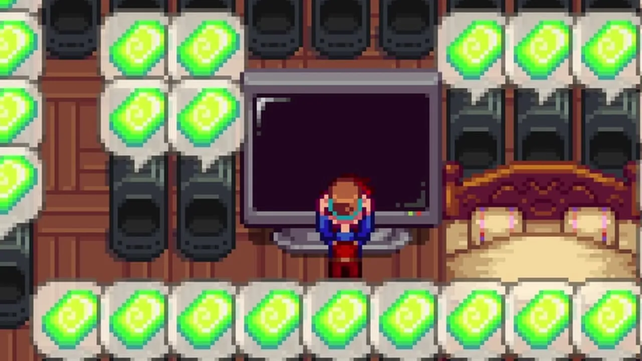 Stardew Valley: Checking the television before leaving the farmhouse