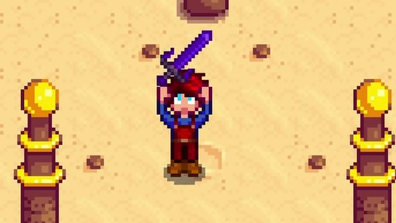 Stardew Valley: Receiving the Galaxy Sword in the desert