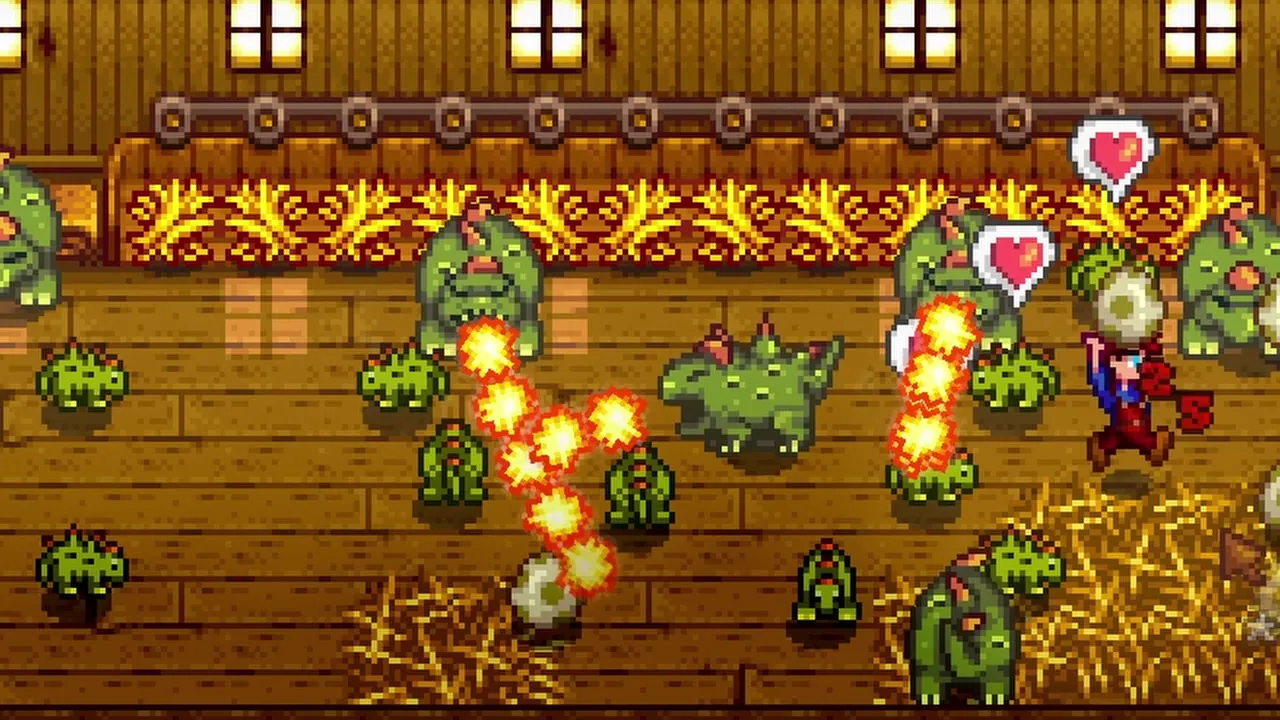 Stardew Valley: Dinosaurs inside a coop