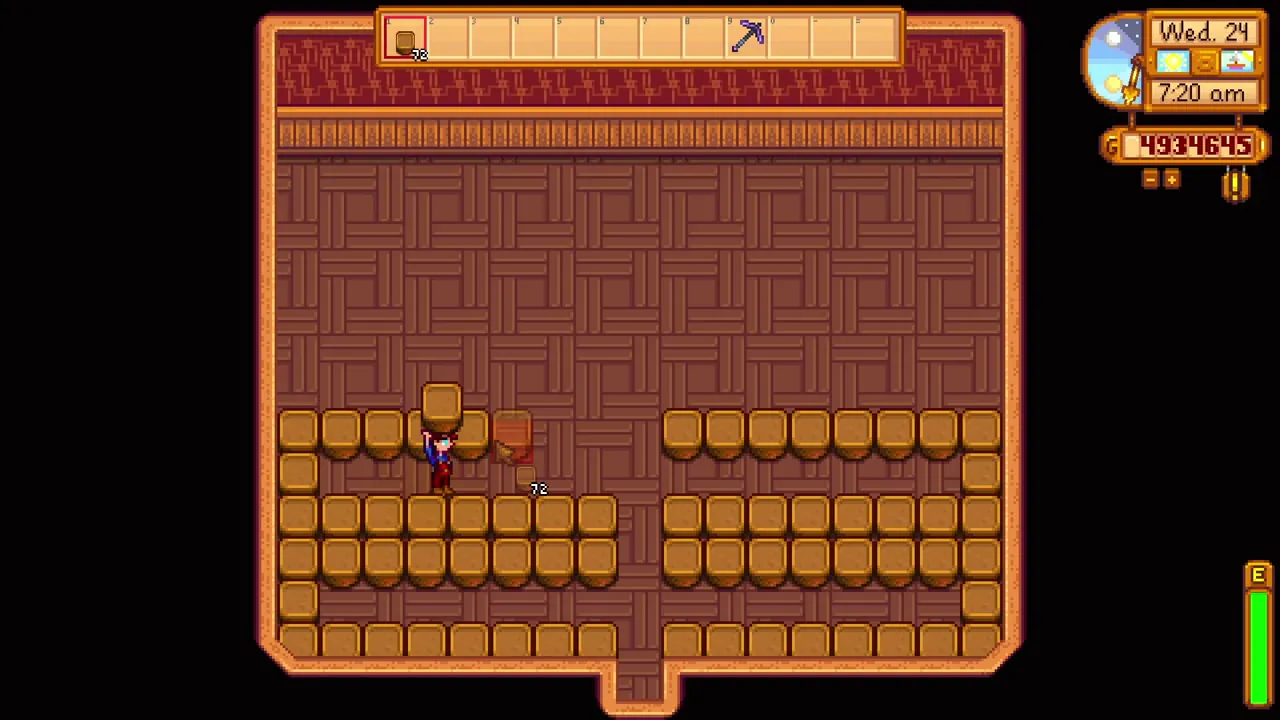Stardew Valley: Garden Pots arranged inside a shed