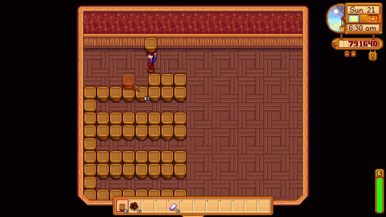 Stardew Valley: Rows of Garden Pots inside a shed