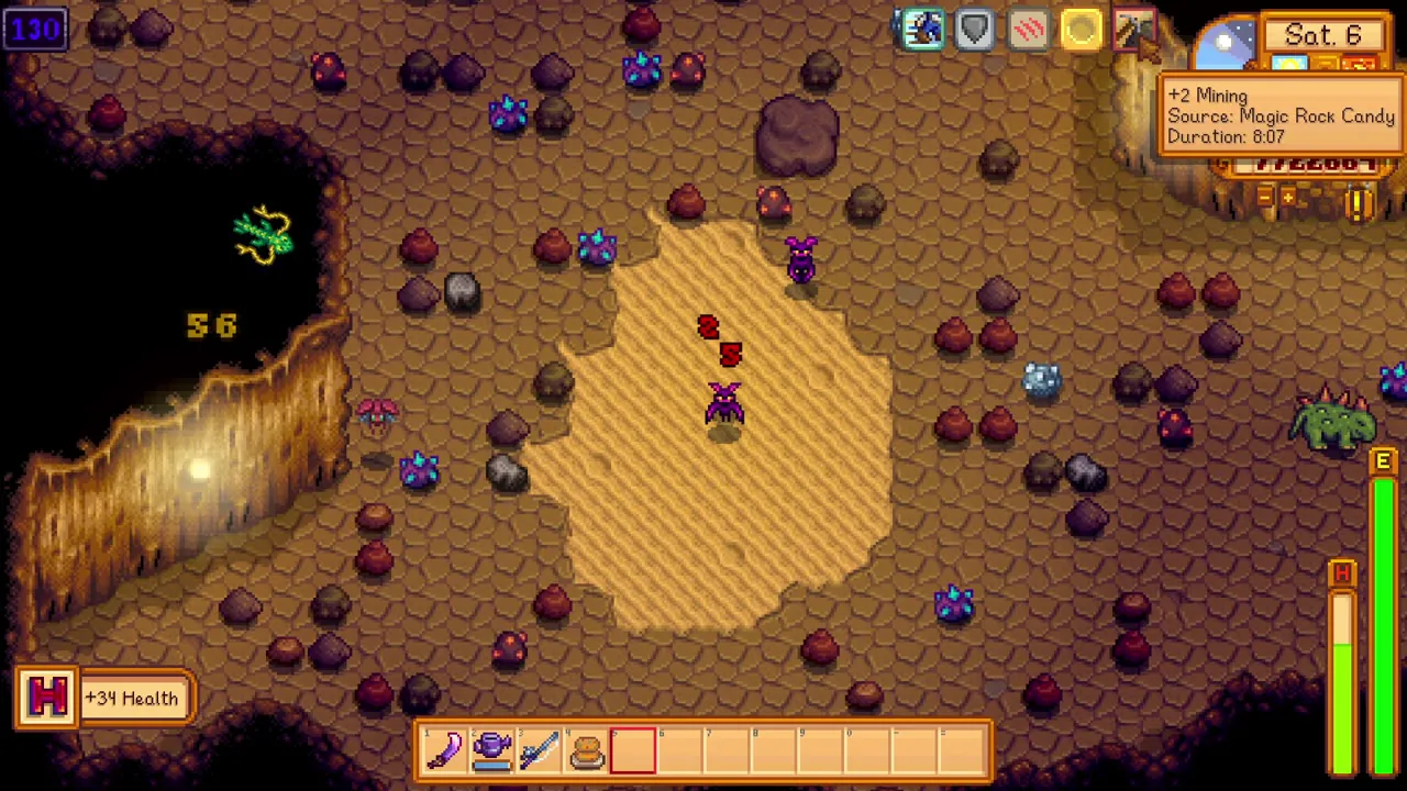 Stardew Valley: Food selected during a Skull Cavern run