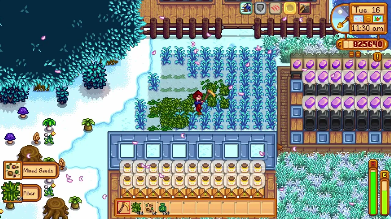 Stardew Valley: Fiber crops growing during winter
