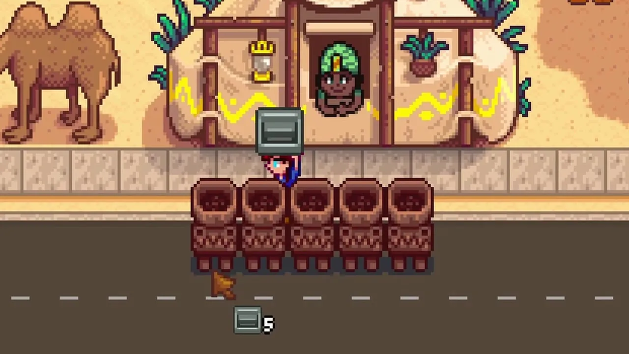 Stardew Valley: Staircases at the Desert Trader's stall