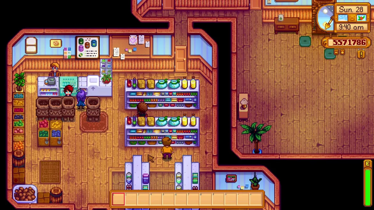 Stardew Valley: Crafting and storage space inside the farmhouse