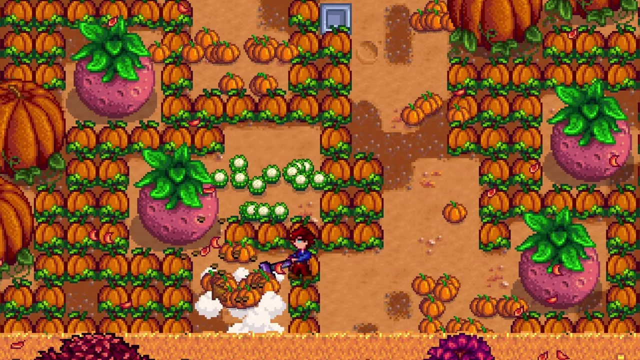 Stardew Valley: Chopping a giant pumpkin