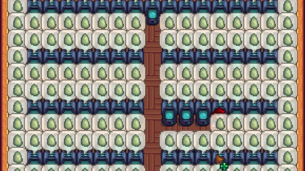 Stardew Valley: Jade ready in rows of Crystalariums