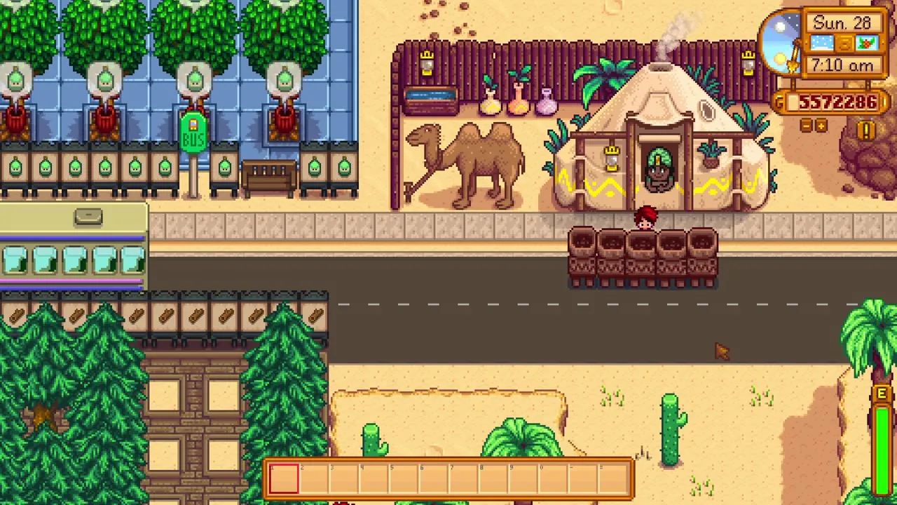 Stardew Valley: The Desert Trader's staircase stall