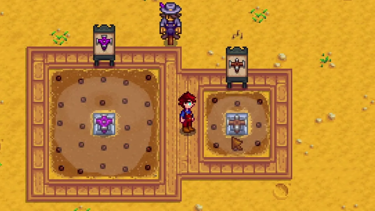 Stardew Valley: Two sprinkler layouts on the farm
