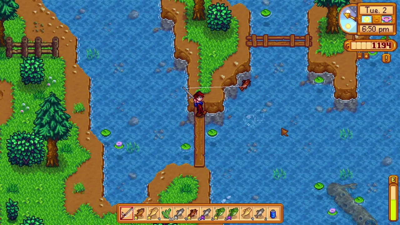 Stardew Valley: Fishing at the mountain lake